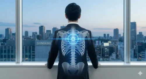 新橋　肩甲骨の内側の痛み